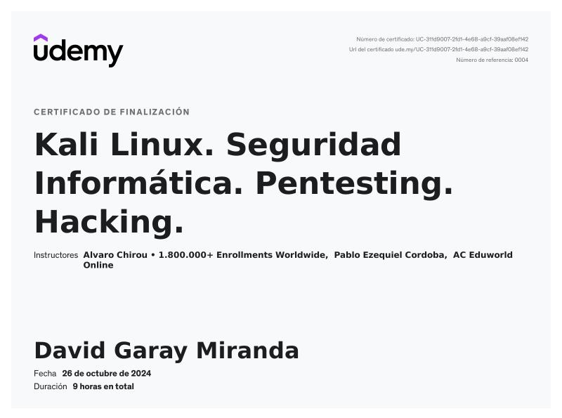 Kali Linux · Seguridad Informática · Pentesting · Hacking